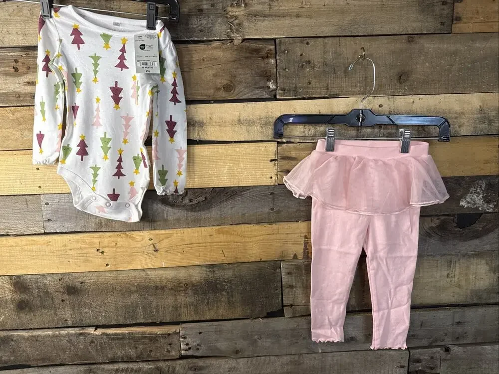 Ok!e Dokie Crystal Rose Trees Bodysuit And Leggings 18 Months